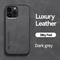 Buy Camera & Screen Protection, Shockproof Drop Protection, Precise Cutouts, Stylish Leather Case for iPhone,CORBIN at Caseles-iPhone 16 Pro Max, Carter-LightGrey