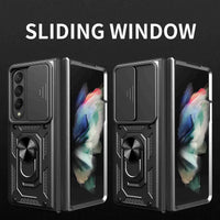 Buy Heavy Duty Case for Galaxy Z Fold, Sliding Camera Lens Cover & Ring Kickstand, Military Grade Shockproof Armor - Cole at Caseles-Samsung Galaxy Z Fold 7, Black