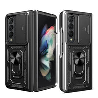Buy Heavy Duty Case for Galaxy Z Fold, Sliding Camera Lens Cover & Ring Kickstand, Military Grade Shockproof Armor - Cole at Caseles-Samsung Galaxy Z Fold 7, Black