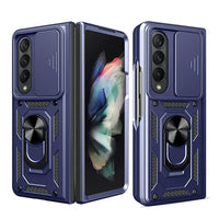Buy Heavy Duty Case for Galaxy Z Fold, Sliding Camera Lens Cover & Ring Kickstand, Military Grade Shockproof Armor - Cole at Caseles-Samsung Galaxy Z Fold 7, Blue