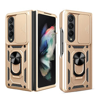 Buy Heavy Duty Case for Galaxy Z Fold, Sliding Camera Lens Cover & Ring Kickstand, Military Grade Shockproof Armor - Cole at Caseles-Samsung Galaxy Z Fold 7, Gold