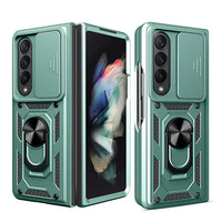 Buy Heavy Duty Case for Galaxy Z Fold, Sliding Camera Lens Cover & Ring Kickstand, Military Grade Shockproof Armor - Cole at Caseles-Samsung Galaxy Z Fold 7, Green