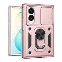 Buy Heavy Duty Case for Galaxy Z Fold, Sliding Camera Lens Cover & Ring Kickstand, Military Grade Shockproof Armor - Cole at Caseles-Samsung Galaxy Z Fold 8, Pink