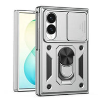 Buy Heavy Duty Case for Galaxy Z Fold, Sliding Camera Lens Cover & Ring Kickstand, Military Grade Shockproof Armor - Cole at Caseles-Samsung Galaxy Z Fold 8, Silver