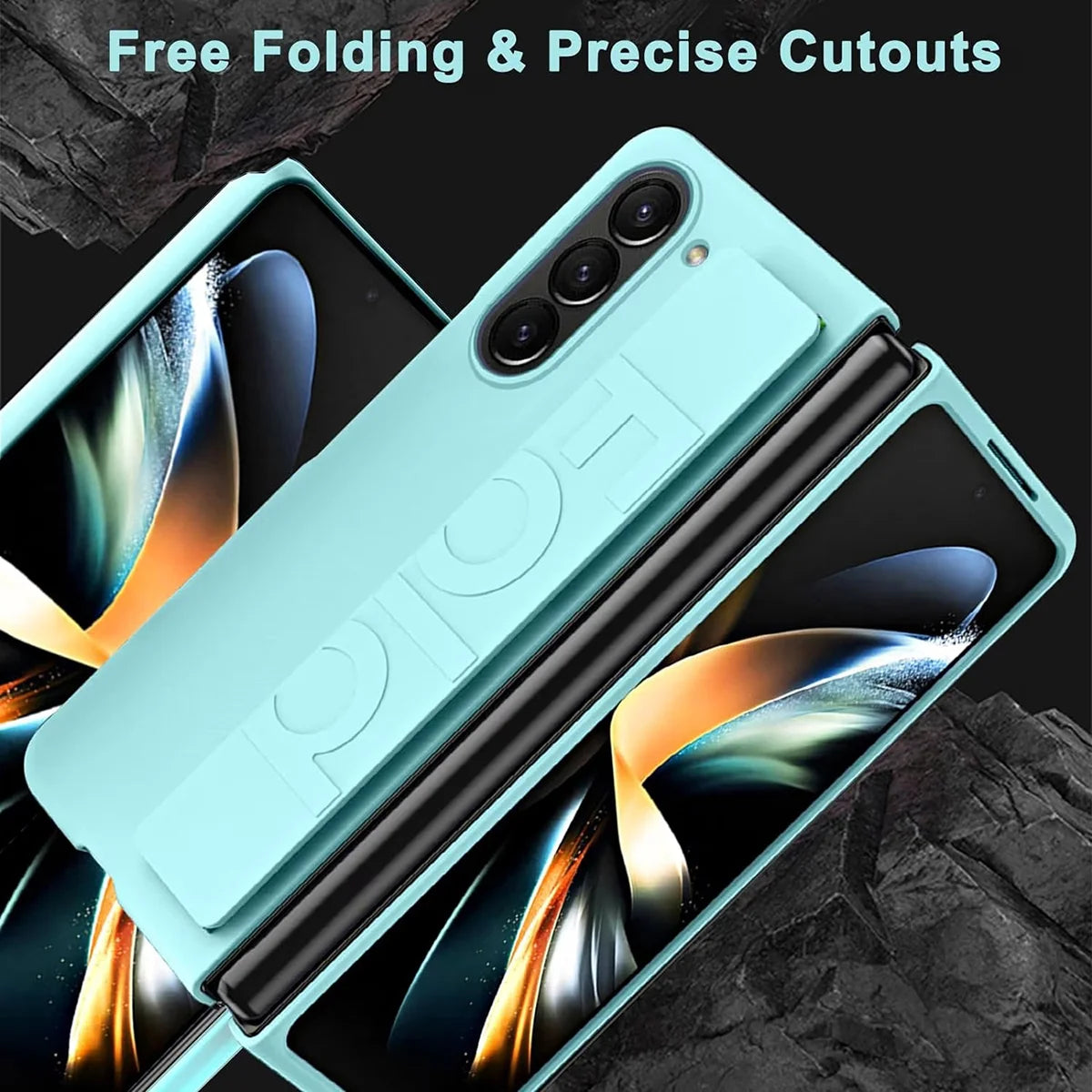 Buy Heavy-Duty Protective Case with Spring-Assisted Hinge Cover, Integrated Hand Strap & Full-Body Defense - Cole at Caseles-Samsung Galaxy Z Fold 8 Ultra, Black