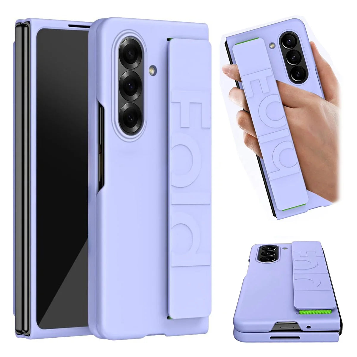 Buy Heavy-Duty Protective Case with Spring-Assisted Hinge Cover, Integrated Hand Strap & Full-Body Defense - Cole at Caseles-Samsung Galaxy Z Fold 8 Ultra, Light Purple