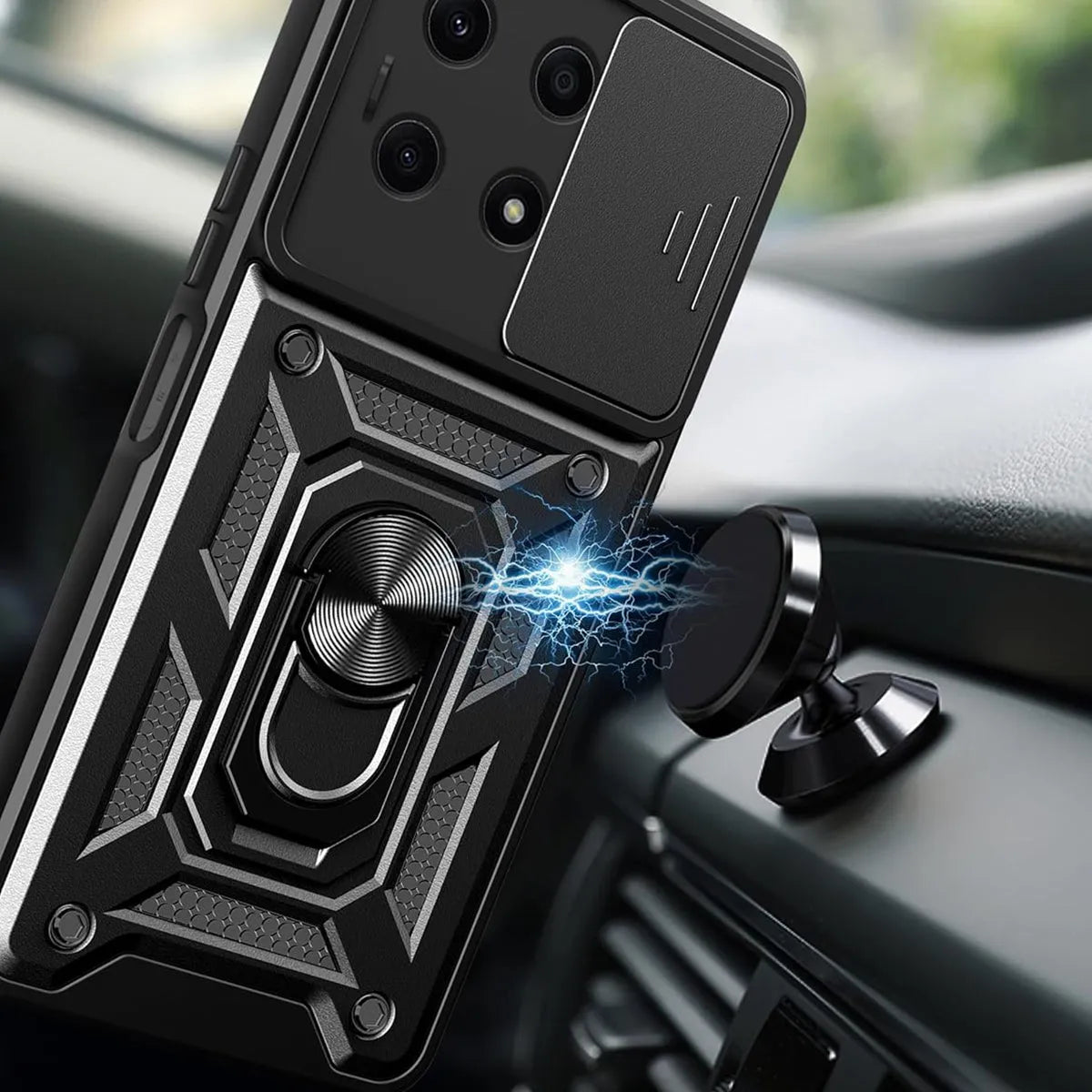 Buy Metal Heavy Duty Rugged Defender Cover For Pixel, with Built in Screen Protector, FullBody Protective Shockproof Heavy Duty Rugged Defender Cover,Colm at Caseles-Google Pixel 9 Pro XL, Black