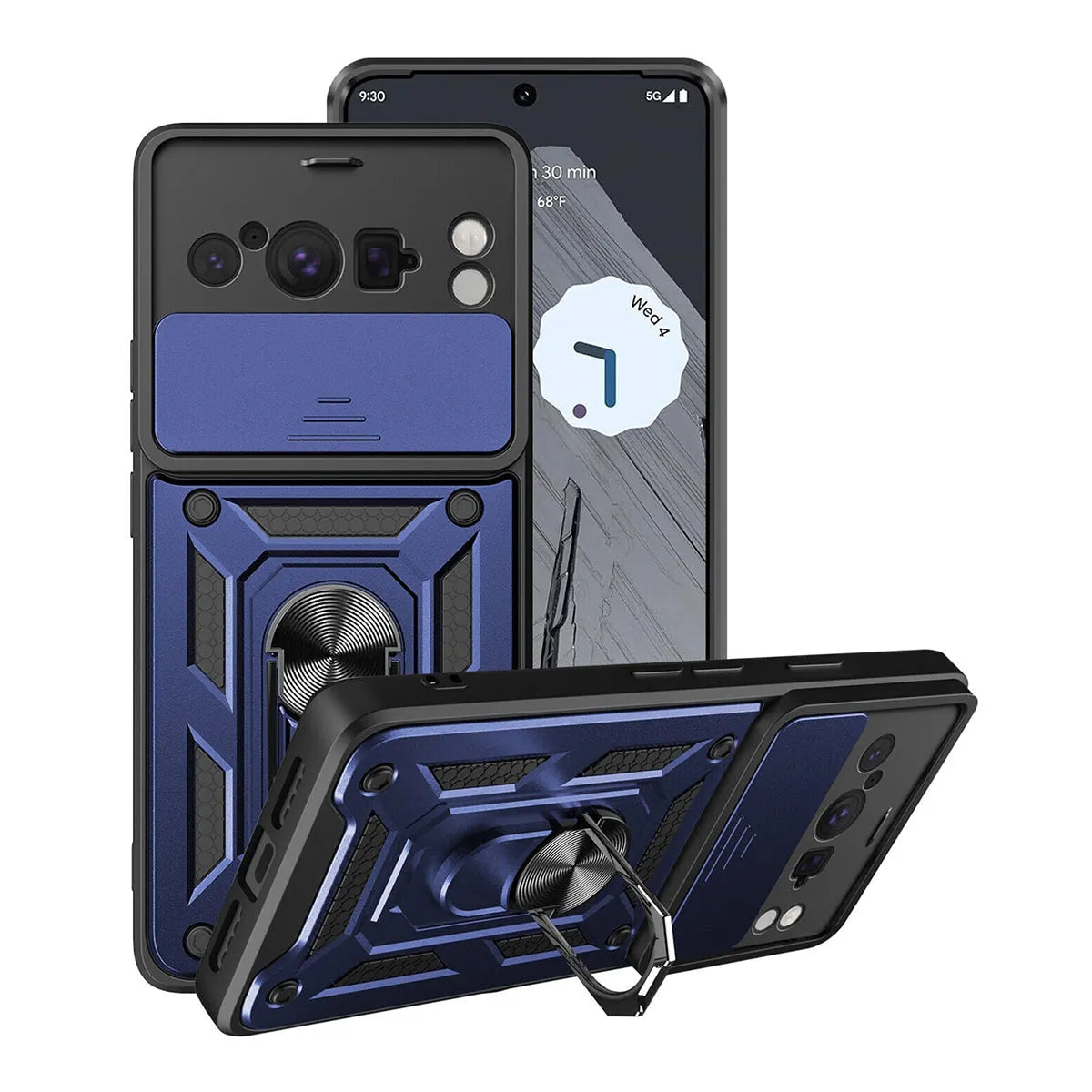 Buy Metal Heavy Duty Rugged Defender Cover For Pixel, with Built in Screen Protector, FullBody Protective Shockproof Heavy Duty Rugged Defender Cover,Colm at Caseles-Google Pixel 9 Pro XL, Blue