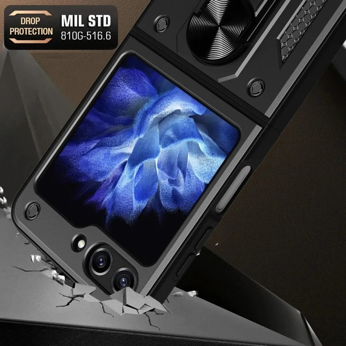 Buy Metal Heavy Duty Rugged Defender Cover For Pixel, with Built in Screen Protector, FullBody Protective Shockproof Heavy Duty Rugged Defender Cover,Colm at Caseles-Samsung Galaxy Z Fold 7, Black
