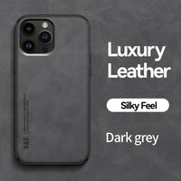 Buy Camera & Screen Protection, Shockproof Drop Protection, Precise Cutouts, Stylish Leather Case for iPhone,CORBIN at Caseles-iPhone 16 Pro Max, Carter-LightGrey