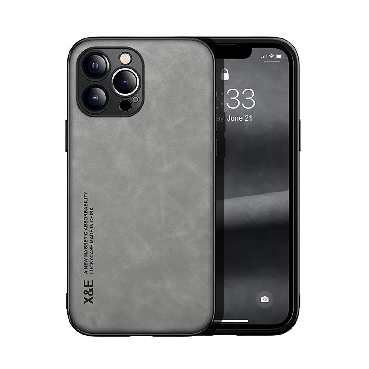 Buy Camera & Screen Protection, Shockproof Drop Protection, Precise Cutouts, Stylish Leather Case for iPhone,CORBIN at Caseles-iPhone 16 Pro Max, Carter-LightGrey