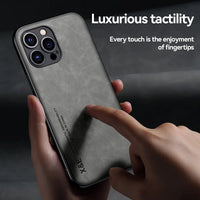 Buy Camera & Screen Protection, Shockproof Drop Protection, Precise Cutouts, Stylish Leather Case for iPhone,CORBIN at Caseles-iPhone 16 Pro Max, Carter-LightGrey