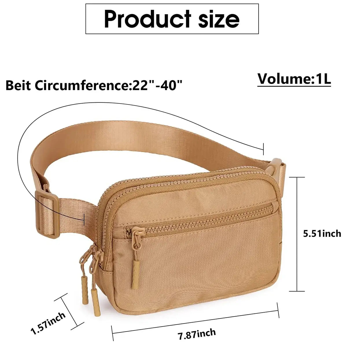 Buy 4-Pocket Fanny Packs: Lightweight Belt Bag & Crossbody Waist Pack for Travel & Sport - CROSSBODY BELT BAG at Caseles-Black, 