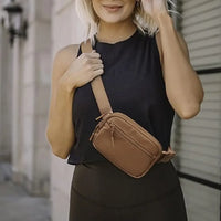 Buy 4-Pocket Fanny Packs: Lightweight Belt Bag & Crossbody Waist Pack for Travel & Sport - CROSSBODY BELT BAG at Caseles-Black, 