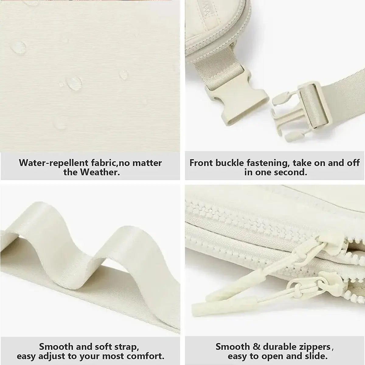 Buy 4-Pocket Fanny Packs: Lightweight Belt Bag & Crossbody Waist Pack for Travel & Sport - CROSSBODY BELT BAG at Caseles-Black, 