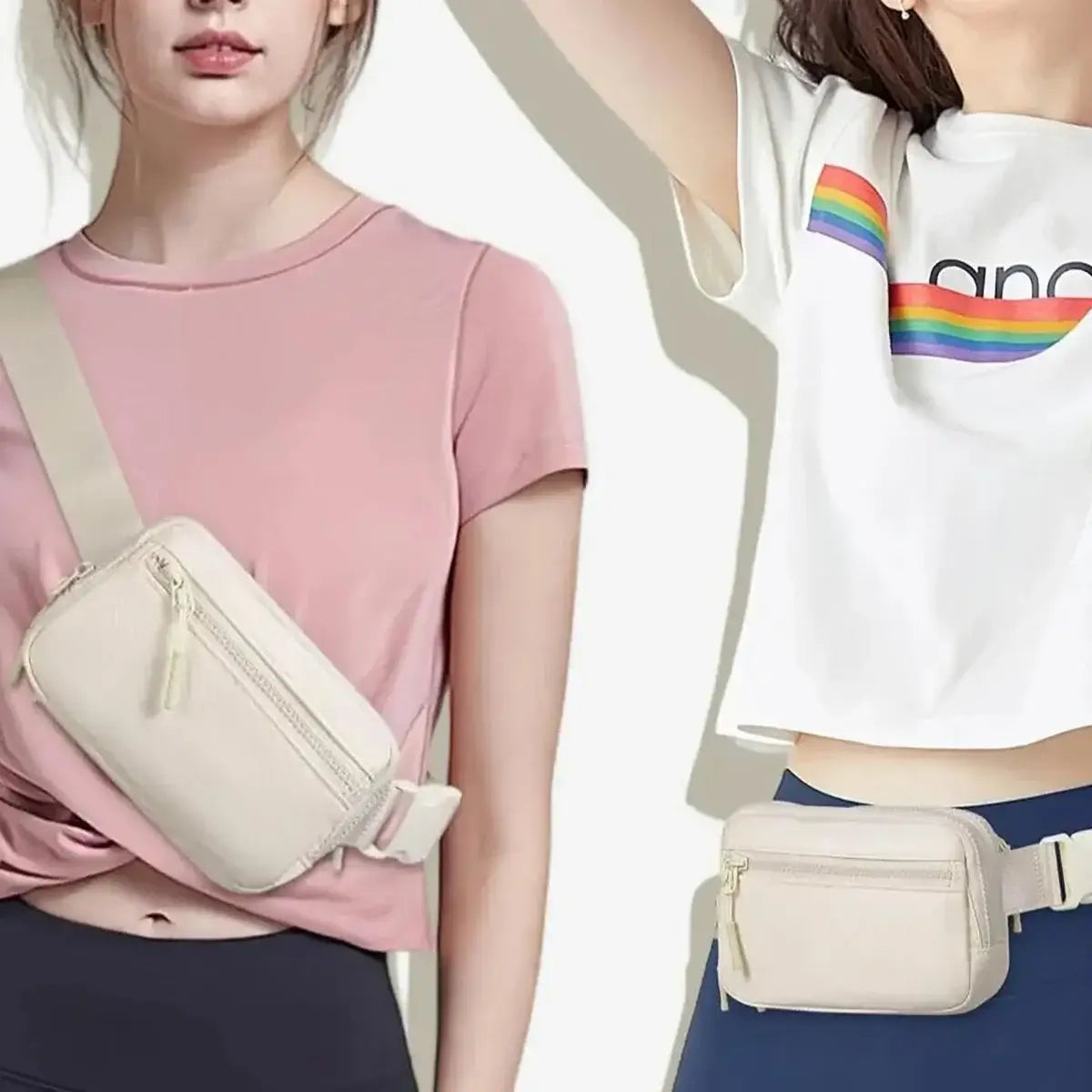 Buy 4-Pocket Fanny Packs: Lightweight Belt Bag & Crossbody Waist Pack for Travel & Sport - CROSSBODY BELT BAG at Caseles-Black, 