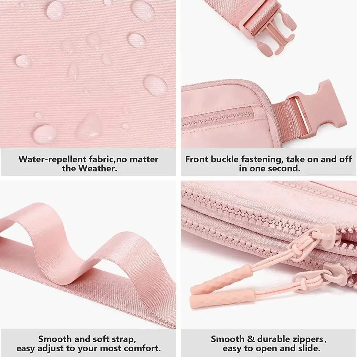 Buy 4-Pocket Fanny Packs: Lightweight Belt Bag & Crossbody Waist Pack for Travel & Sport - CROSSBODY BELT BAG at Caseles-Black, 