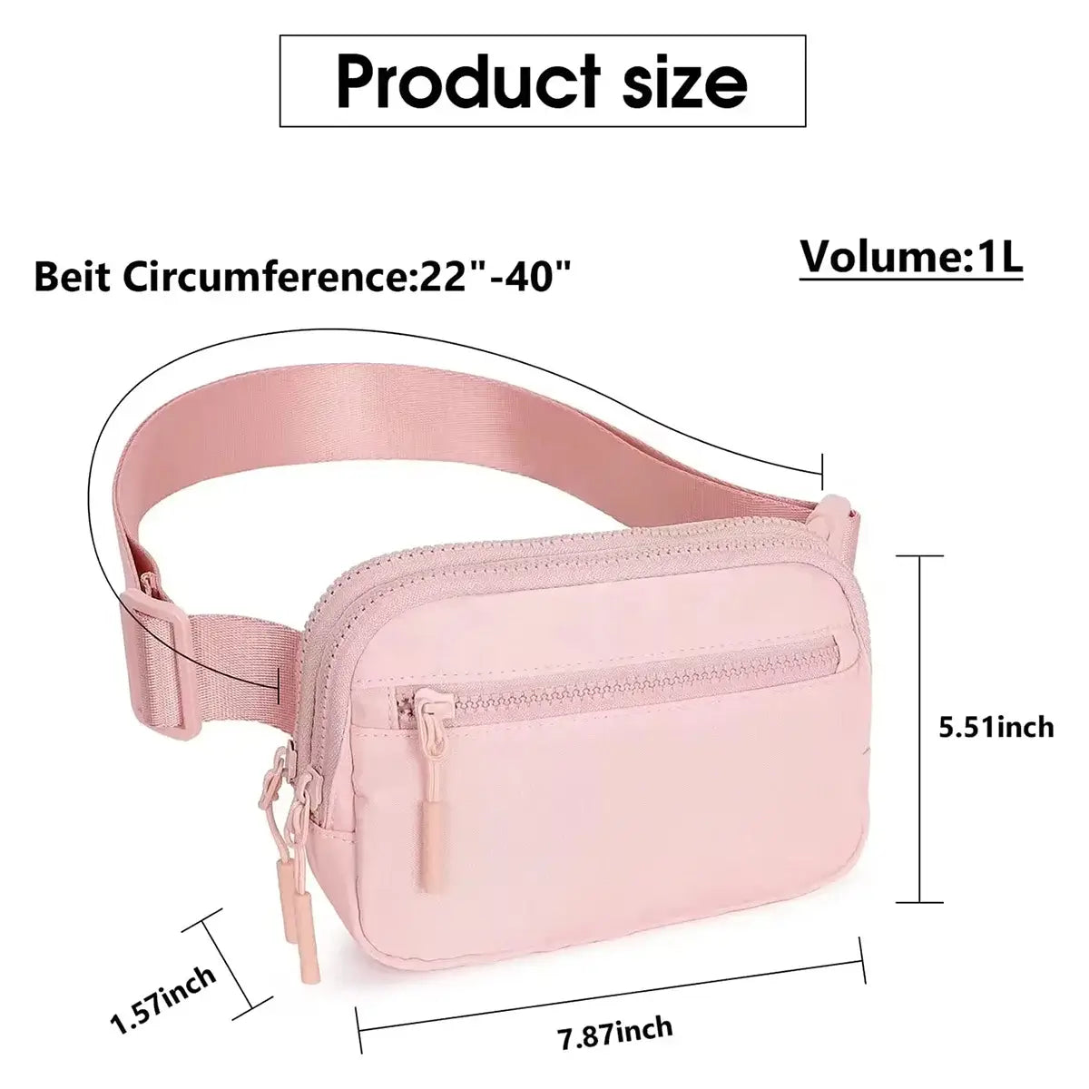 Buy 4-Pocket Fanny Packs: Lightweight Belt Bag & Crossbody Waist Pack for Travel & Sport - CROSSBODY BELT BAG at Caseles-Black, 