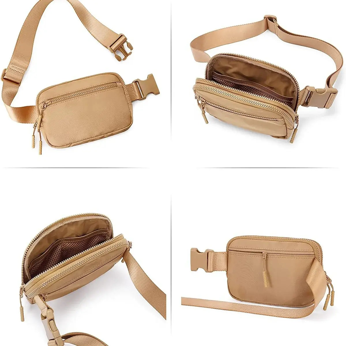 Buy 4-Pocket Fanny Packs: Lightweight Belt Bag & Crossbody Waist Pack for Travel & Sport - CROSSBODY BELT BAG at Caseles-Black, 