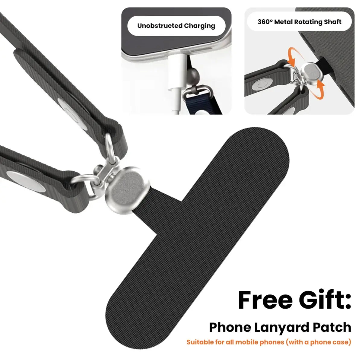 Buy Crossbody Strap Include Lanyard Clip For iPhone - CROSSBODY STRAP at Caseles-Black, 