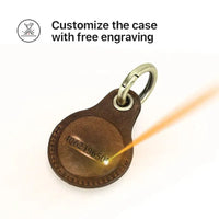 Buy Apple AirTag protective cover first layer cowhide pet anti-lost keychain positioning tracker leather case at Caseles-lea-atag-brown, 