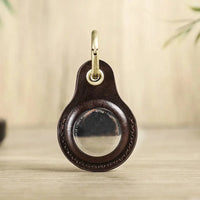 Buy Apple AirTag protective cover first layer cowhide pet anti-lost keychain positioning tracker leather case at Caseles-lea-atag-brown, 