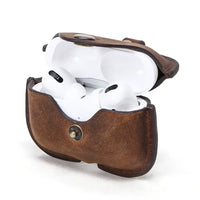 Buy AirPods Pro 3rd Gen protective case genuine leather portable Apple third Pro generation Bluetooth headphone case at Caseles-Brown, 