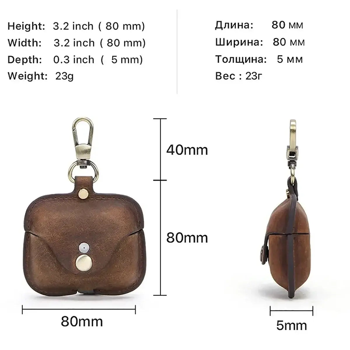 Buy AirPods Pro 3rd Gen protective case genuine leather portable Apple third Pro generation Bluetooth headphone case at Caseles-Brown, 
