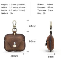 Buy AirPods Pro 3rd Gen protective case genuine leather portable Apple third Pro generation Bluetooth headphone case at Caseles-Brown, 