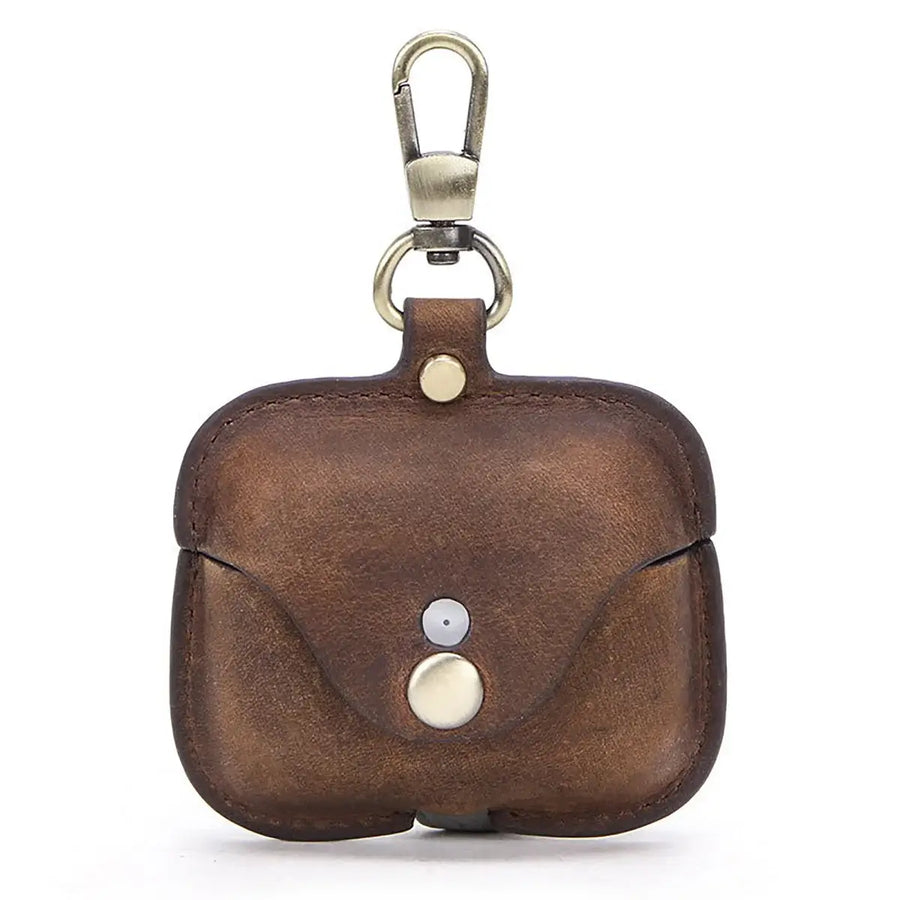 Buy AirPods Pro 3rd Gen protective case genuine leather portable Apple third Pro generation Bluetooth headphone case at Caseles-Brown, 