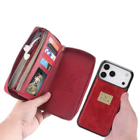 Buy Multi Functional Wallet Phone Case, 14 Card Slots 3 Purse 1 Zipper 1 Wrist Band 1 Metal Buckle, Wrist Strap Clutch Magnetic Detachable,Darell at Caseles-iPhone 17 Pro Max, Darell-Brown