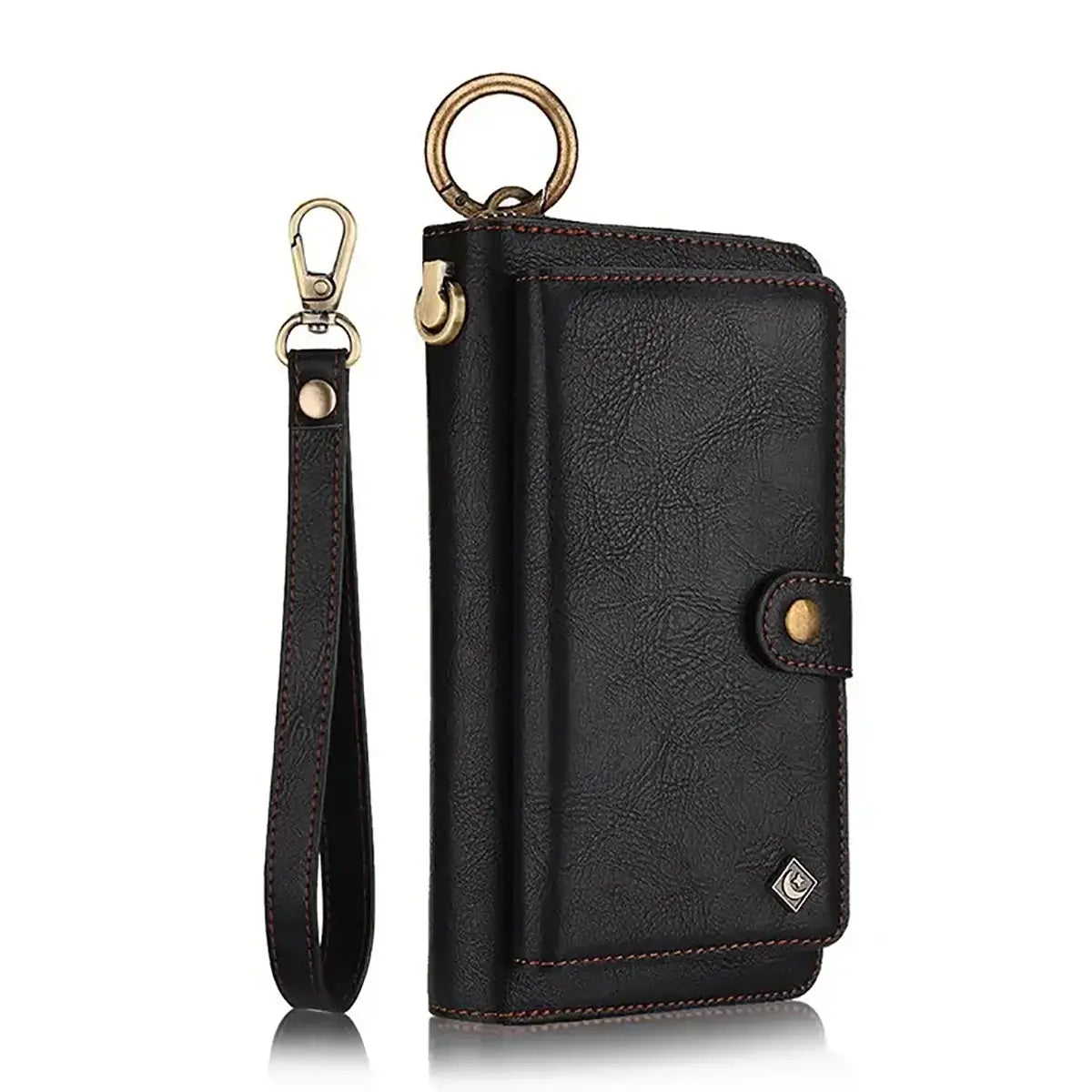 Buy Multi Functional Wallet Phone Case, 14 Card Slots 3 Purse 1 Zipper 1 Wrist Band 1 Metal Buckle, Wrist Strap Clutch Magnetic Detachable,Darell at Caseles-iPhone 17 Pro Max, Darell-Brown