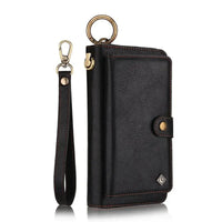 Buy Multi Functional Wallet Phone Case, 14 Card Slots 3 Purse 1 Zipper 1 Wrist Band 1 Metal Buckle, Wrist Strap Clutch Magnetic Detachable,Darell at Caseles-iPhone 17 Pro Max, Darell-Brown