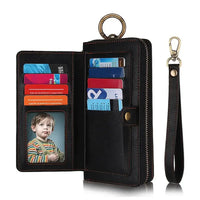 Buy Multi Functional Wallet Phone Case, 14 Card Slots 3 Purse 1 Zipper 1 Wrist Band 1 Metal Buckle, Wrist Strap Clutch Magnetic Detachable,Darell at Caseles-iPhone 17 Pro Max, Darell-Brown