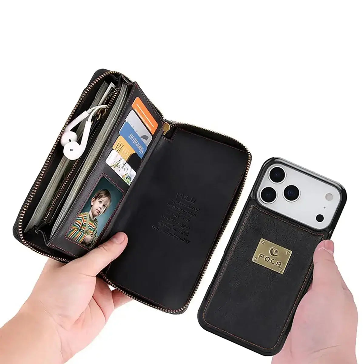 Buy Multi Functional Wallet Phone Case, 14 Card Slots 3 Purse 1 Zipper 1 Wrist Band 1 Metal Buckle, Wrist Strap Clutch Magnetic Detachable,Darell at Caseles-iPhone 17 Pro Max, Darell-Brown