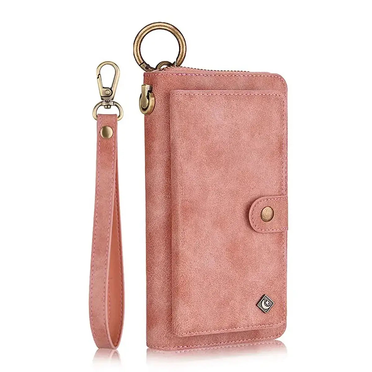 Buy Multi Functional Wallet Phone Case, 14 Card Slots 3 Purse 1 Zipper 1 Wrist Band 1 Metal Buckle, Wrist Strap Clutch Magnetic Detachable,Darell at Caseles-iPhone 17 Pro Max, Darell-Brown