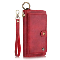 Buy Multi Functional Wallet Phone Case, 14 Card Slots 3 Purse 1 Zipper 1 Wrist Band 1 Metal Buckle, Wrist Strap Clutch Magnetic Detachable,Darell at Caseles-iPhone 17 Pro Max, Darell-Brown