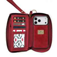 Buy Multi Functional Wallet Phone Case, 14 Card Slots 3 Purse 1 Zipper 1 Wrist Band 1 Metal Buckle, Wrist Strap Clutch Magnetic Detachable,Darell at Caseles-iPhone 17 Pro Max, Darell-Brown