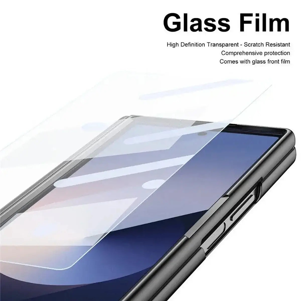 Buy Slim PU Leather Case with Built-In S-Pen Holder, Free Stylus Included, Hinge Protection & Tempered Glass - DEVON at Caseles-Samsung Galaxy Z Fold 8 Ultra, Gold