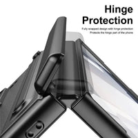 Buy Slim PU Leather Case with Built-In S-Pen Holder, Free Stylus Included, Hinge Protection & Tempered Glass - DEVON at Caseles-Samsung Galaxy Z Fold 8 Ultra, Gold