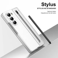 Buy Slim PU Leather Case with Built-In S-Pen Holder, Free Stylus Included, Hinge Protection & Tempered Glass - DEVON at Caseles-Samsung Galaxy Z Fold 8 Ultra, Gold