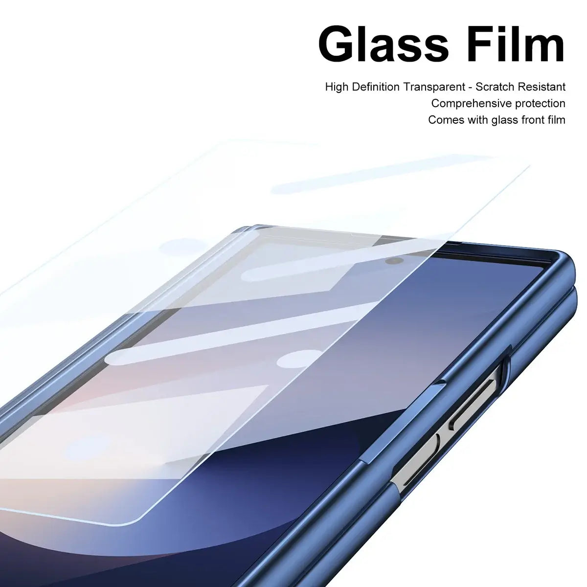 Buy Slim PU Leather Case with Built-In S-Pen Holder, Free Stylus Included, Hinge Protection & Tempered Glass - DEVON at Caseles-Samsung Galaxy Z Fold 8 Ultra, Gold