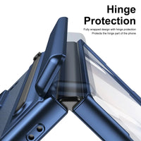 Buy Slim PU Leather Case with Built-In S-Pen Holder, Free Stylus Included, Hinge Protection & Tempered Glass - DEVON at Caseles-Samsung Galaxy Z Fold 8 Ultra, Gold