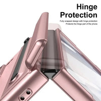 Buy Slim PU Leather Case with Built-In S-Pen Holder, Free Stylus Included, Hinge Protection & Tempered Glass - DEVON at Caseles-Samsung Galaxy Z Fold 8 Ultra, Gold