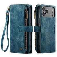 Buy Zipper Flip Folio Wallet Phone Case, Premium Leather Cover with Card Slots Cash Pocket Magnetic Closure and Kickstand,Devy at Caseles-iPhone 17 Pro Max, Khaki