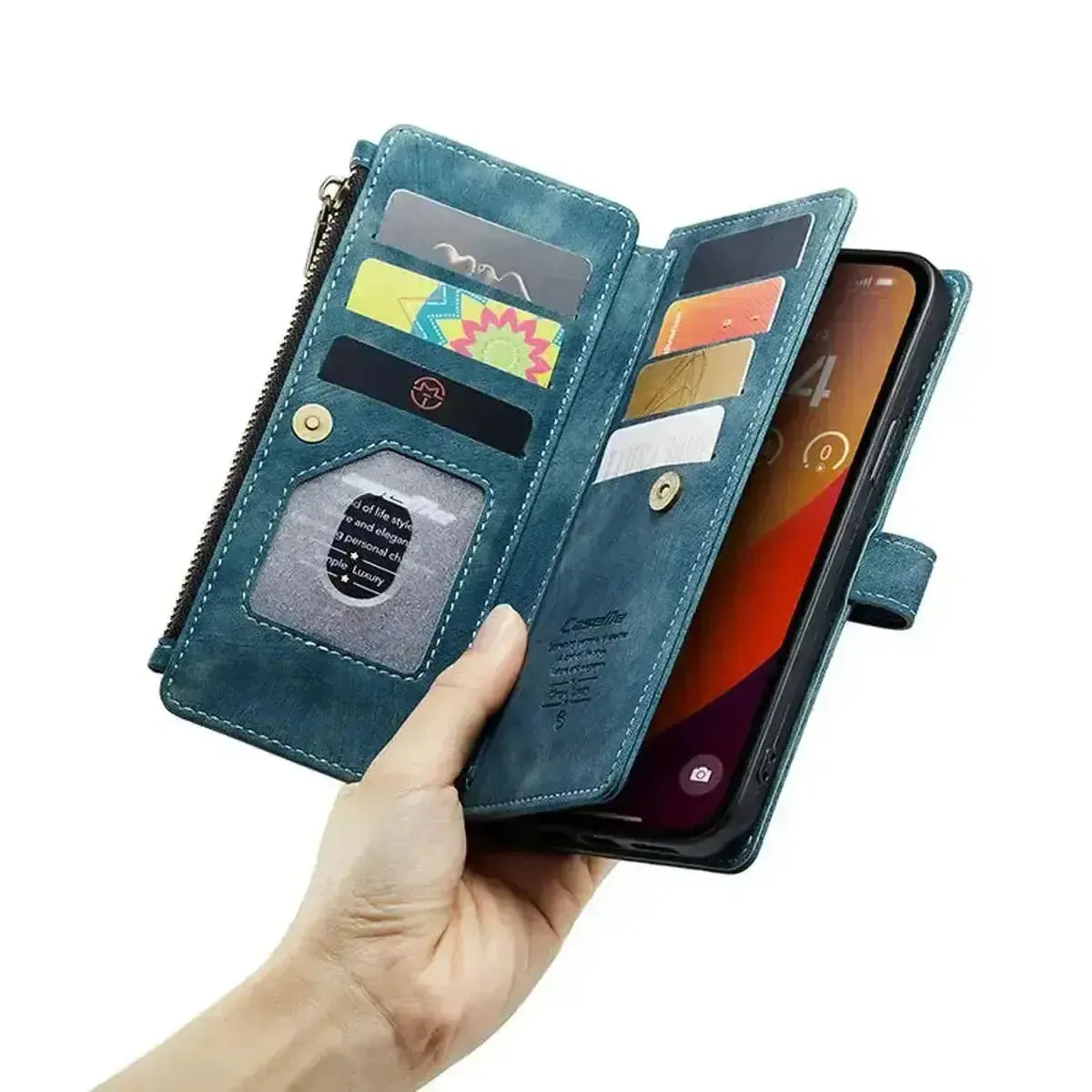 Caseles Zipper Flip Folio Wallet Phone Case, Premium Leather Cover with Card Slots Cash Pocket Magnetic Closure and Kickstand Caseles Caseles Zipper Flip Folio Wallet Phone Case, Premium Leather Cover with Card Slots Cash Pocket Magnetic Closure and Kickstand Caseles