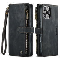 Buy Zipper Flip Folio Wallet Phone Case, Premium Leather Cover with Card Slots Cash Pocket Magnetic Closure and Kickstand,Devy at Caseles-iPhone 17 Pro Max, Khaki