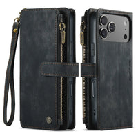 Buy Zipper Flip Folio Wallet Phone Case, Premium Leather Cover with Card Slots Cash Pocket Magnetic Closure and Kickstand,Devy at Caseles-iPhone 17 Pro Max, Khaki