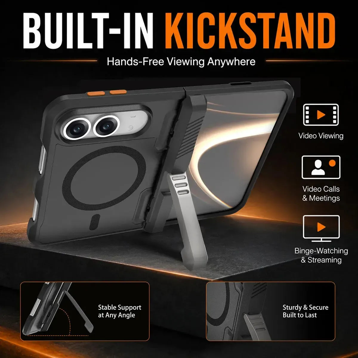 Buy Rugged MagSafe Case for iPhone Duo, with Automatic Hinge Protection & Built-in Kickstand - DEXIS at Caseles-iPhone Duo, 