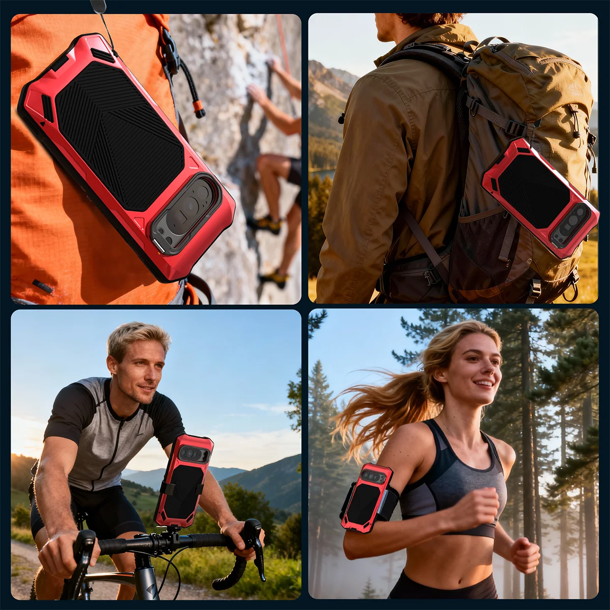 Buy Military Grade Magnetic Case for Google Pixel Series, Full-Body Armor with Screen Protector, 360° Rotatable Kickstand & Lens Guard - Drake at Caseles-Google Pixel 10 Pro XL, Black